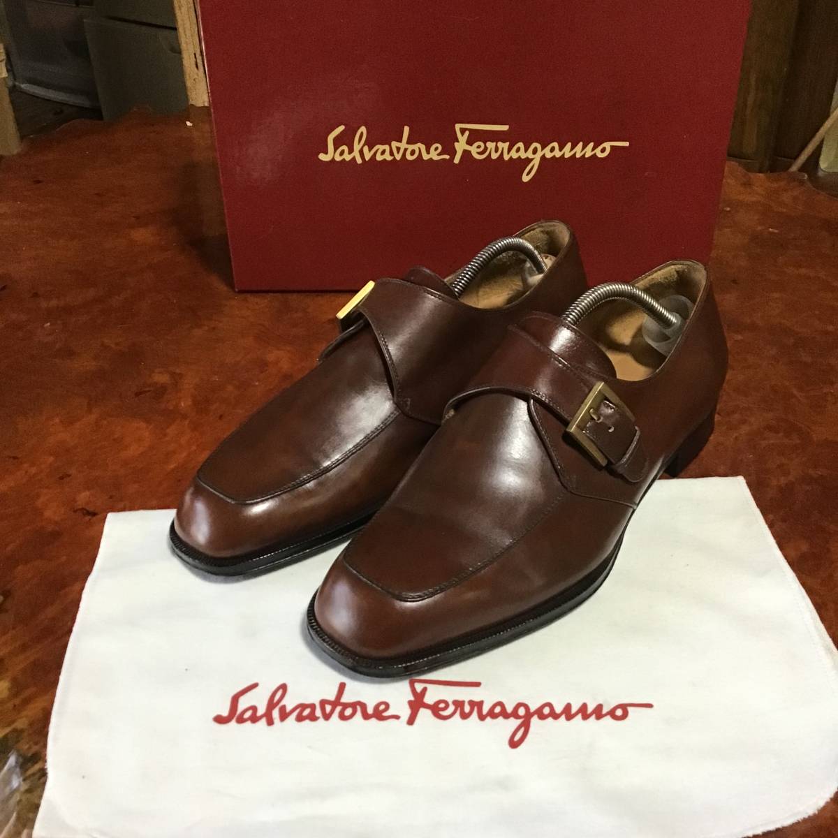 salvatore ferragamo フェラガモ メンズビジネスシューズ　シングルモンクストラップ　美品_画像1