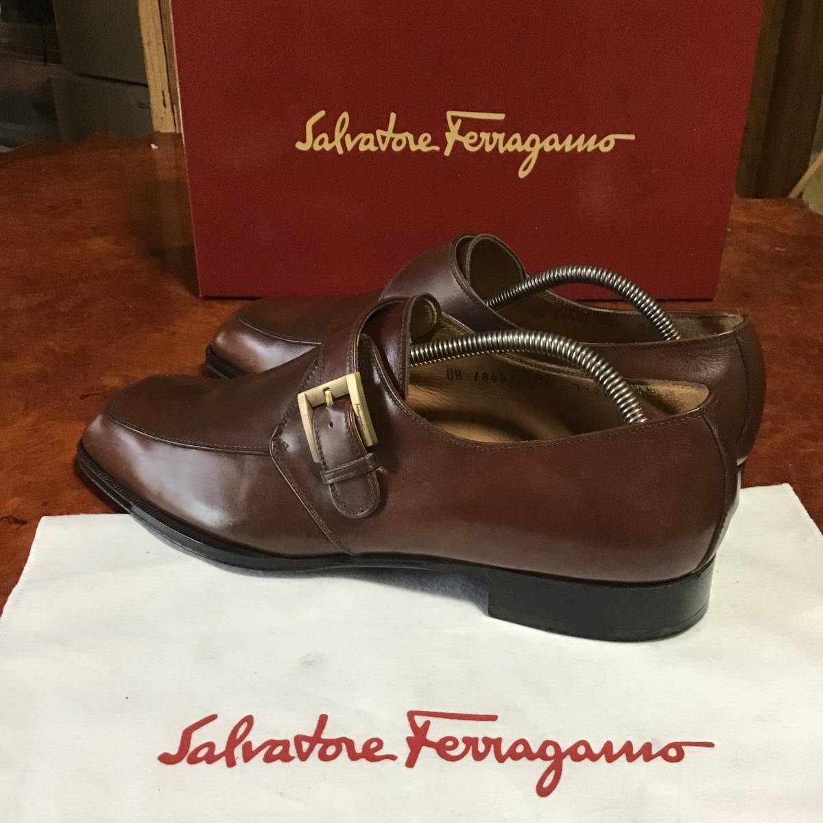 salvatore ferragamo フェラガモ メンズビジネスシューズ　シングルモンクストラップ　美品_画像6