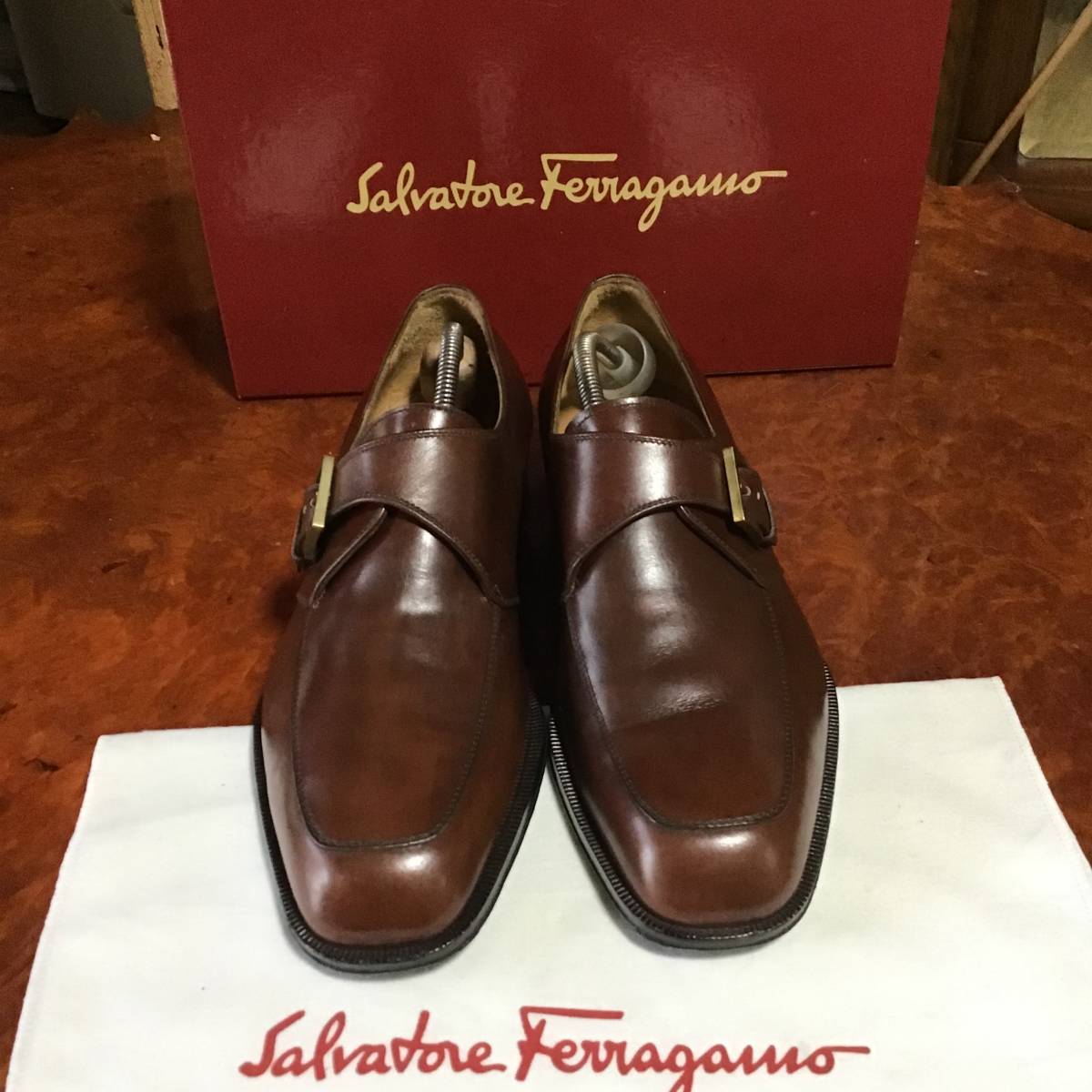 salvatore ferragamo フェラガモ メンズビジネスシューズ　シングルモンクストラップ　美品_画像2