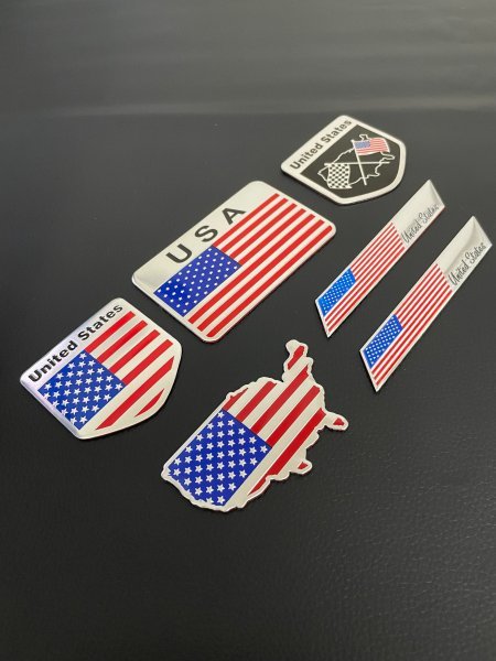 3D アメリカ 国旗 USA エンブレム ステッカー ジャパン 6セットC_画像2
