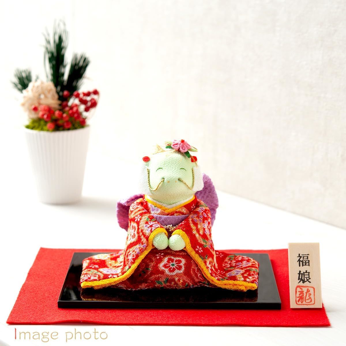  luck . san * crepe-de-chine . spring decoration * New Year decoration * laughing .. luck *ryuukodou made in Japan R-54