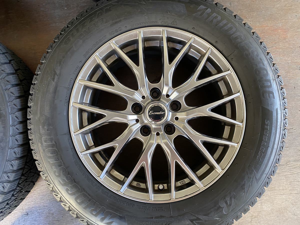 美品　225/65R17 102Q BRIDGESTONE BLIZZAK DM-V3 スタッドレス バリ山17x7J ET 48 PCD エクストレイル CX-5CX-8 レガシィアウトバック_画像5