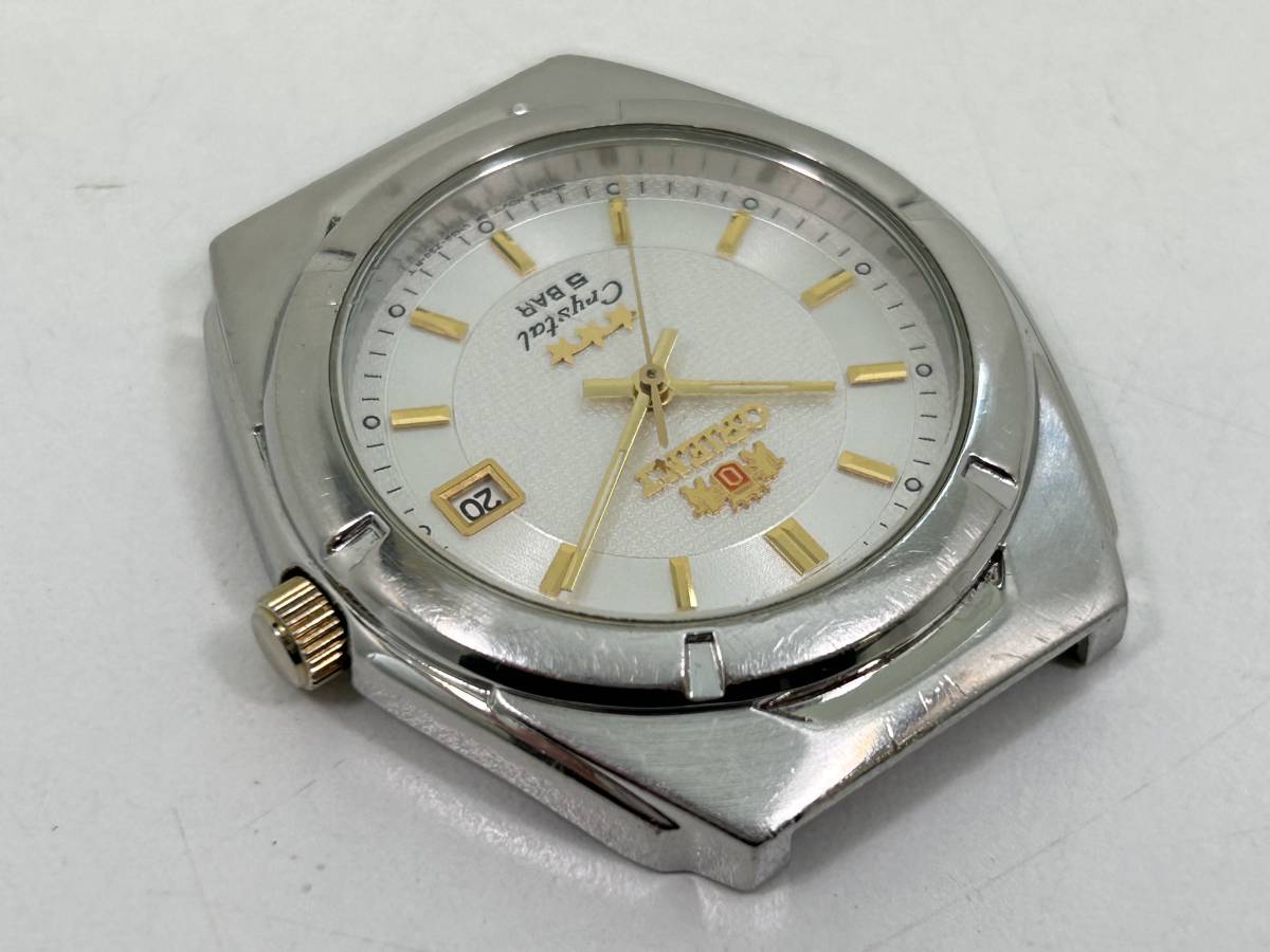 S0512-533 1259【1円スタート】 腕時計　オリエント　ORIENT　スリースター　クリスタル　UN59-C3　デイト　クォーツ　メンズ_画像4