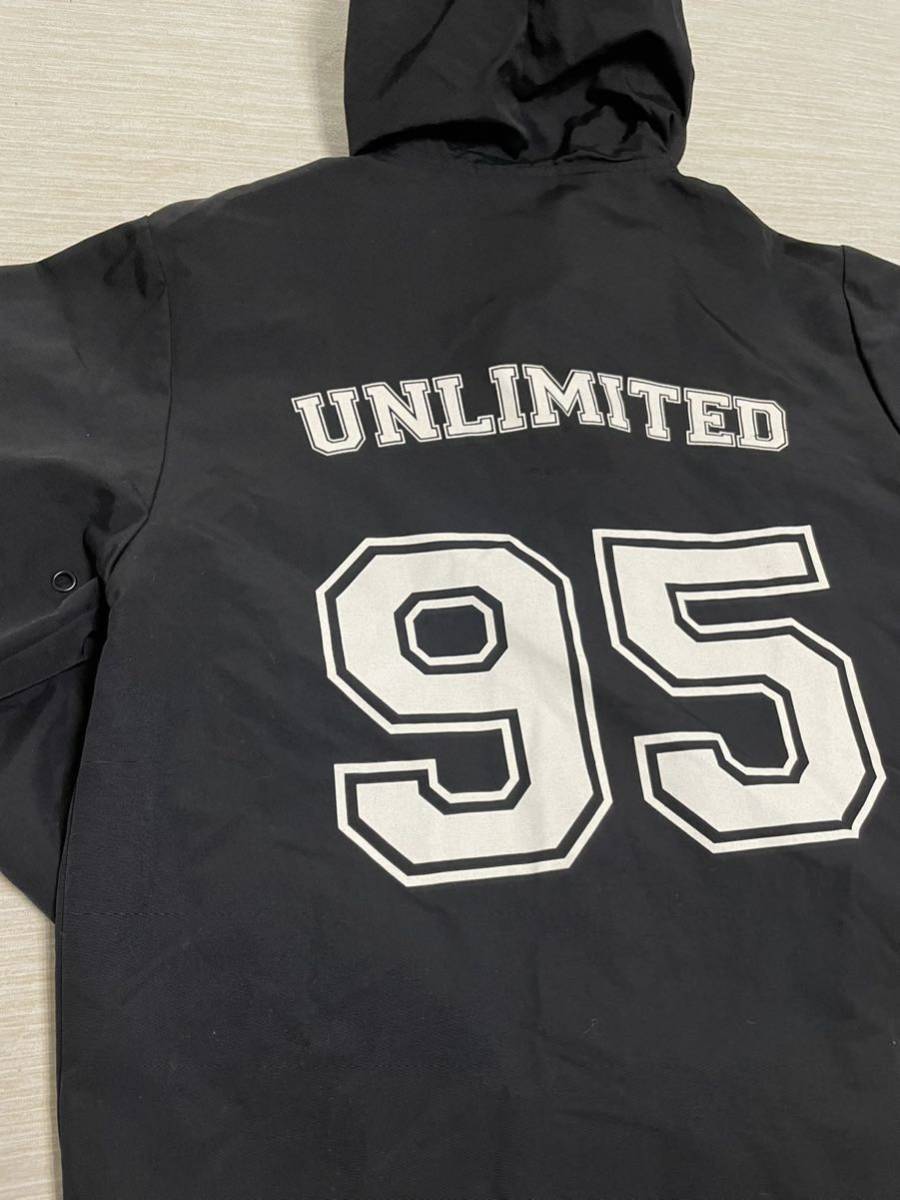 unltd unlmited skate & snow アンリミテッド ナイロン デカロゴ ナンバリング 防風 フーディー ジャケット Black independent US S HUF_画像5