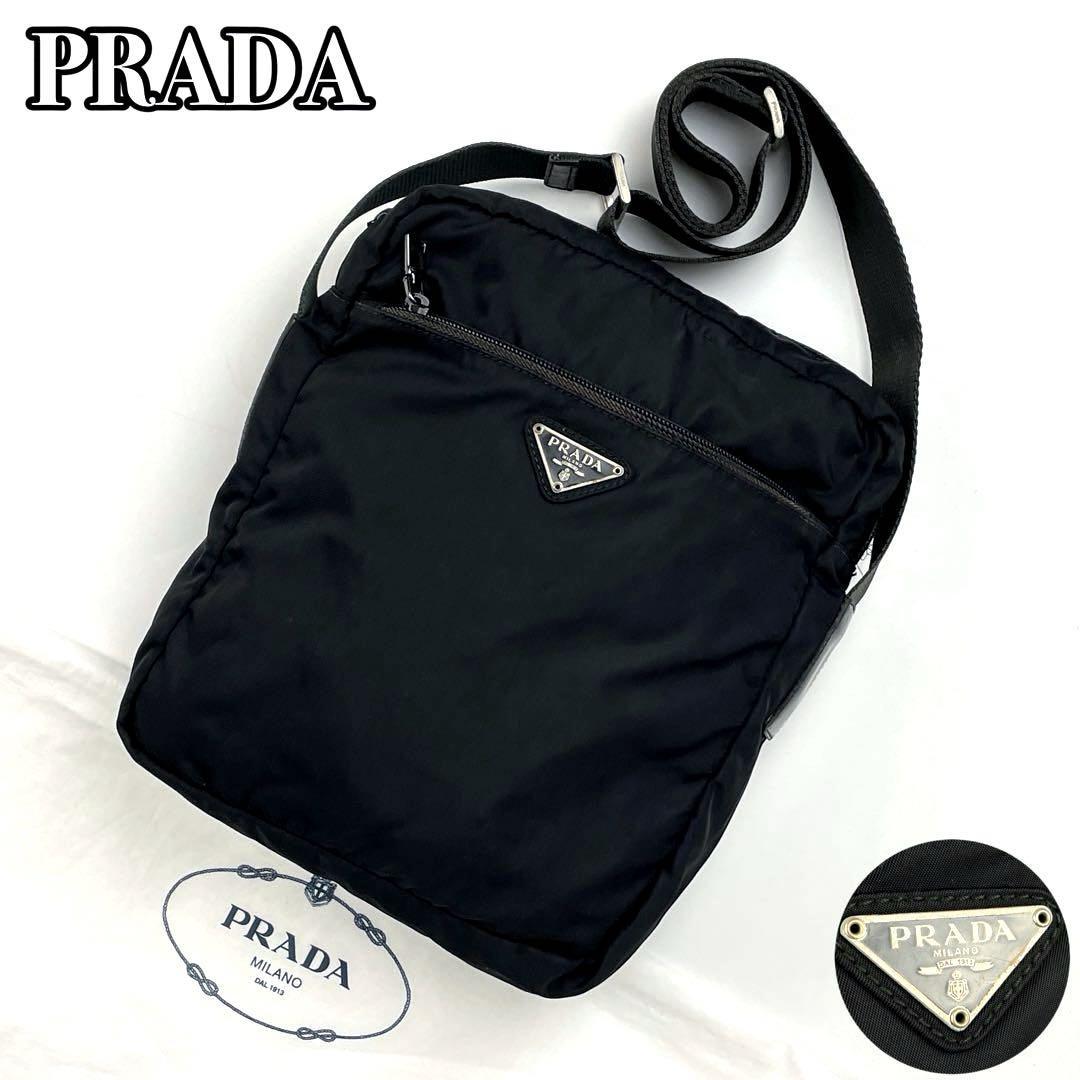 大人気新品 美品□PRADA プラダ 黒 白タグ ユニセックス レザー