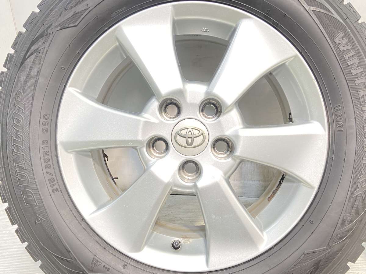 中古タイヤ スタッドレスタイヤ ホイールセット 4本セット 215/65R16 トヨタ純正 16x6.5 33 114.3-5穴 DUNLOP ウィンターマックス WM01_画像6