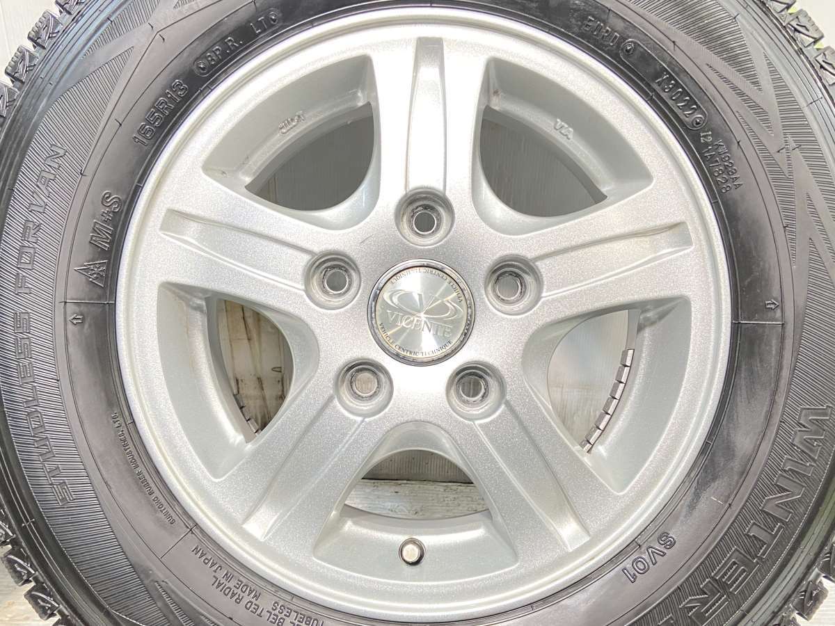 中古タイヤ スタッドレスタイヤ ホイールセット 4本セット 165R13 8PR VICENTE 13x5.0 45 114.3-5穴 DUNLOP ウィンターマックス SV01_画像6