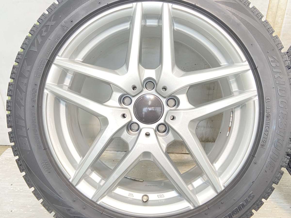 中古タイヤ スタッドレスタイヤ ホイールセット 4本セット 225/50R17 　 WESTER 17x7.5 40 112-5穴 ブリヂストン ブリザック VRX_画像5