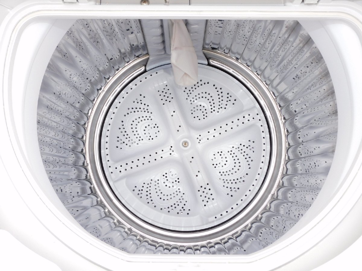 【動作品/綺麗】SHARP 全自動洗濯機 ES-TX5C 乾燥付き 2019年 5.5kg 説明書付きステンレス穴無し槽 コンパクトサイズの縦型 中古 清掃済み_画像6