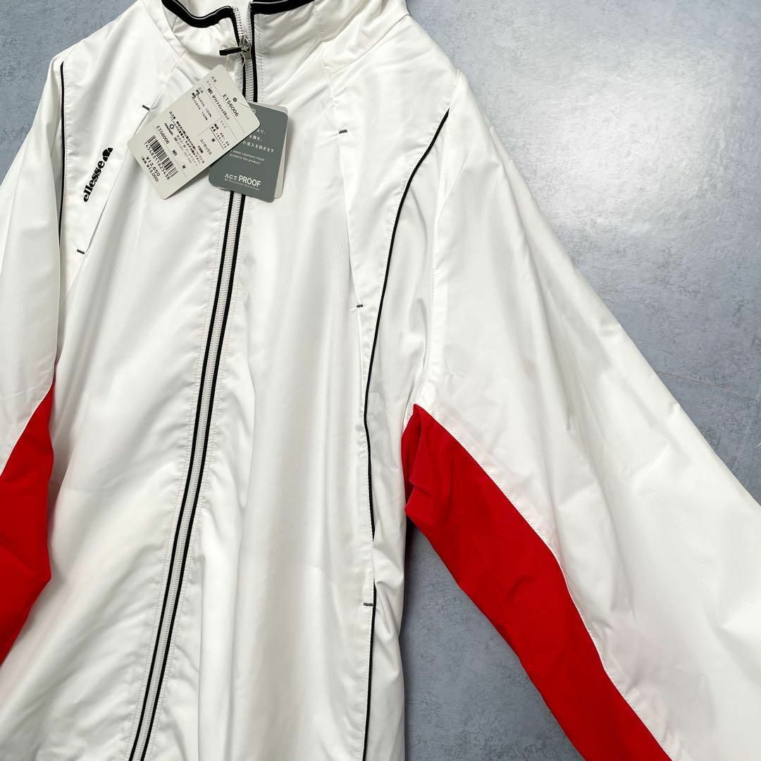 タグ付 エレッセ ellesse ジップアップ ナイロンジャケット 白 M タグ付 エレッセ ellesse ジップアップ ナイロンジャケット 白 M