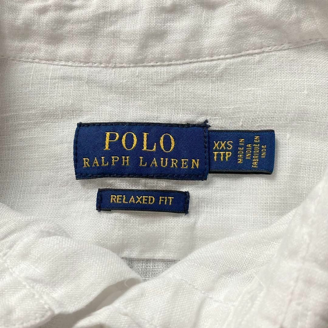 現行タグ　ポロ ラルフローレン　長袖リネンシャツ　リラックスフィット　ホワイト　レディース　Sサイズ相当　POLO RALPH LAUREN