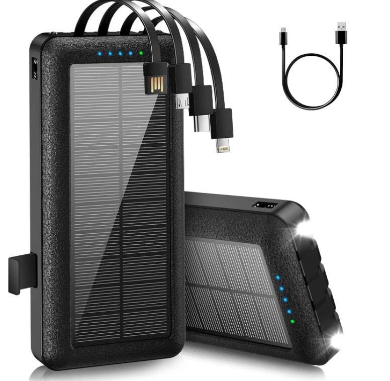 モバイルバッテリー ソーラー 30000mAh 大容量充電器 4台同時充電 PSE認証済_画像1