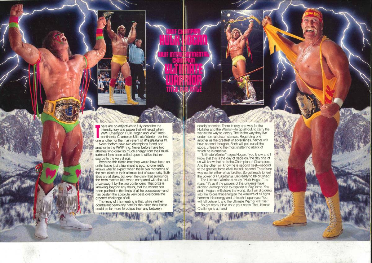 WWF アメリカンプロレス　パンフレット　1990年4月1日 レッスルマニアⅥ　HULK HOGAN vs ULTIMATE WARRIOR _画像3
