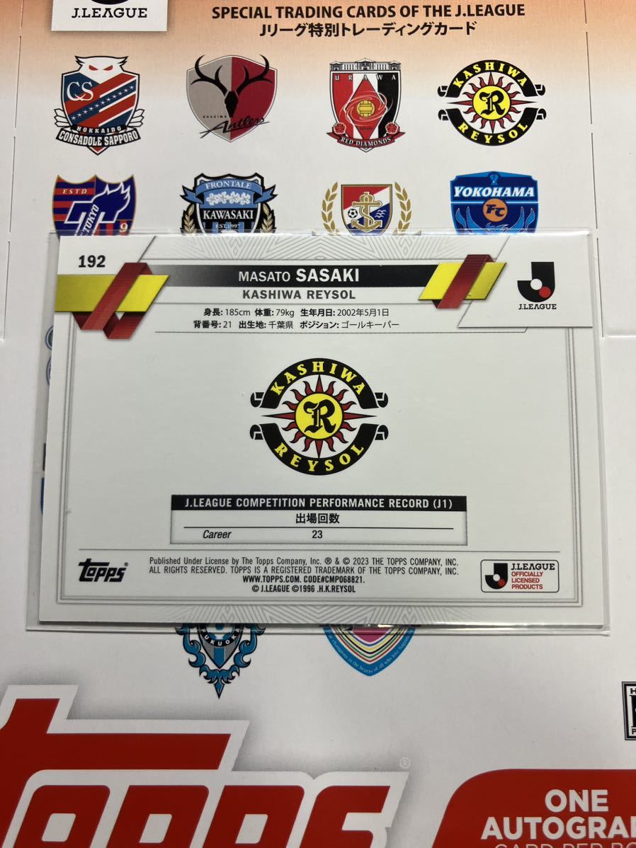 佐々木雅士 Topps トップス J-league Flagship Jリーグ サッカーカード 2023 パラレルカード_画像2
