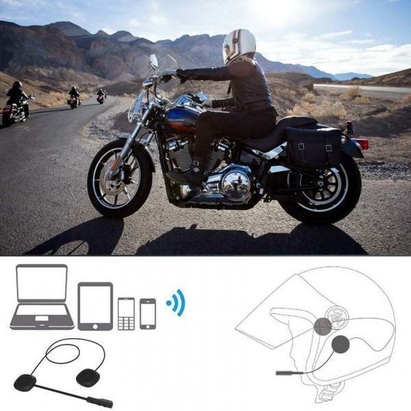 即納 バイク用イヤホン ルートゥース Bluetooth5.0 オートバイ用 ヘッドセット 自動応答 8時間連続再生 ヘルメットイヤホン MH04 1台のみ_画像7