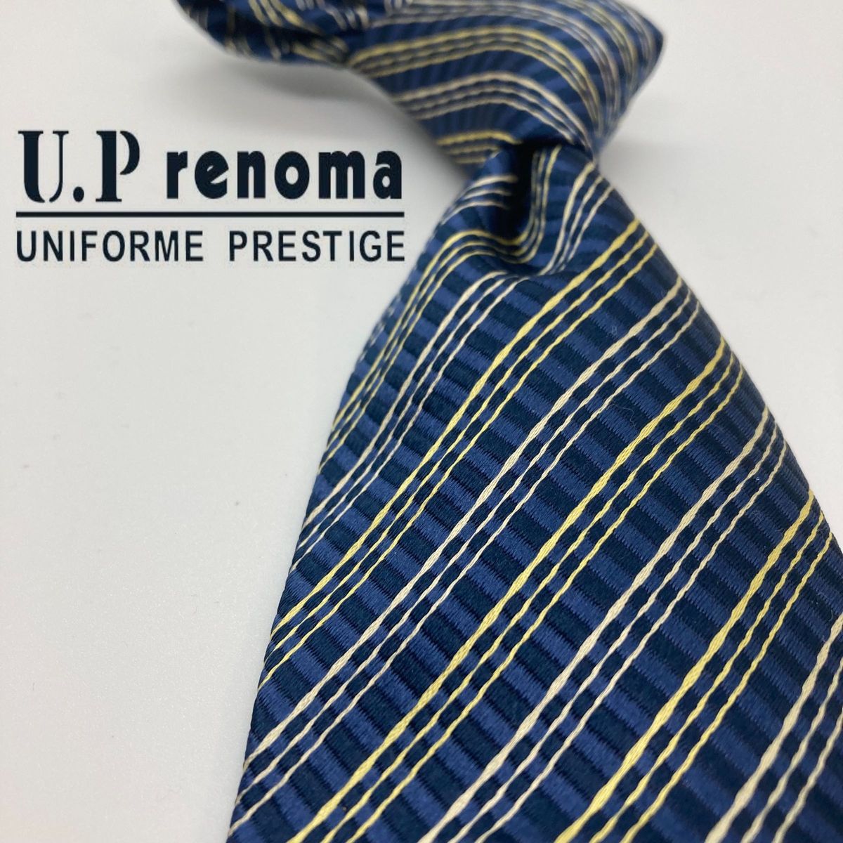 【新品】UP.renoma/ユーピーレノマ　ネクタイ　ネイビー