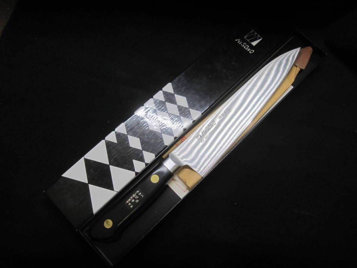 新品未使用品　ミソノ　MISONO　牛刀　スウェーデン鋼　ツバ付180mm_画像1