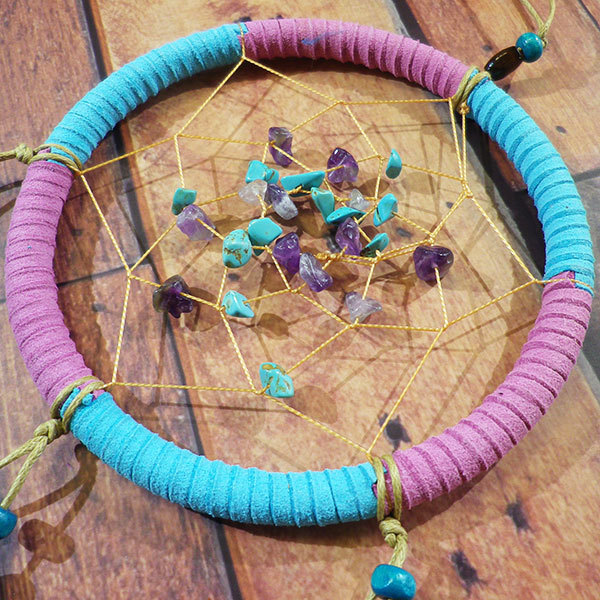  new goods Dream catcher Power Stone turquoise amethyst car supplies room mirror accessory decoration feather stylish amulet feng shui blue 