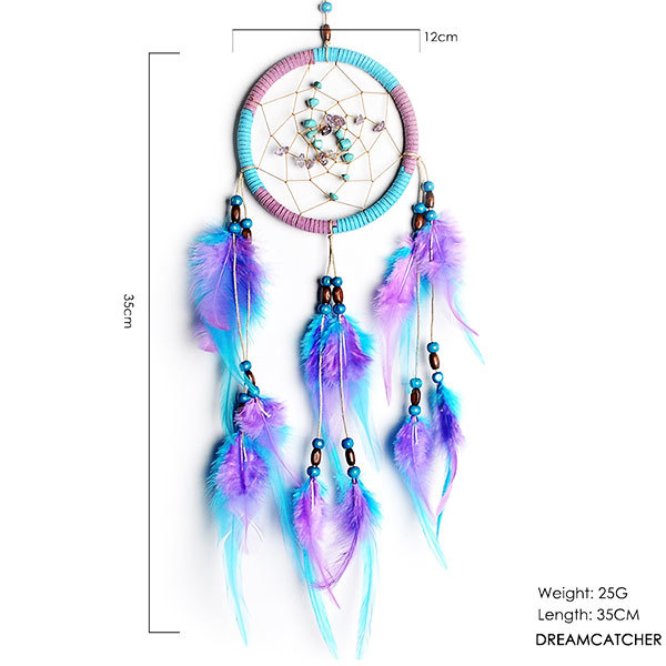  new goods Dream catcher Power Stone turquoise amethyst car supplies room mirror accessory decoration feather stylish amulet feng shui blue 