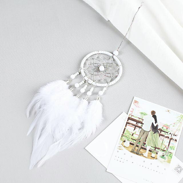  Dream catcher car car supplies room mirror accessory decoration feather stylish present hand made miscellaneous goods white 2 piece circle jpy 