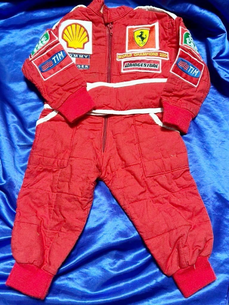 レア 子供 キッズ フェラーリ レーシングスーツ シューマッハ ミハエル 2001 チャンピオン xs 純正　Ferrari 正規品 オフィシャルウェア