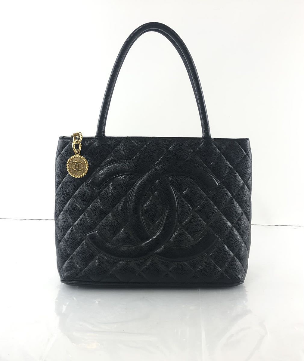 【SR154】CHANEL シャネル マトラッセ キャビアスキン トートバッグ ハンドバッグ 手提げカバン 6560798 ゴールド金具 ブラック バッグ_画像1