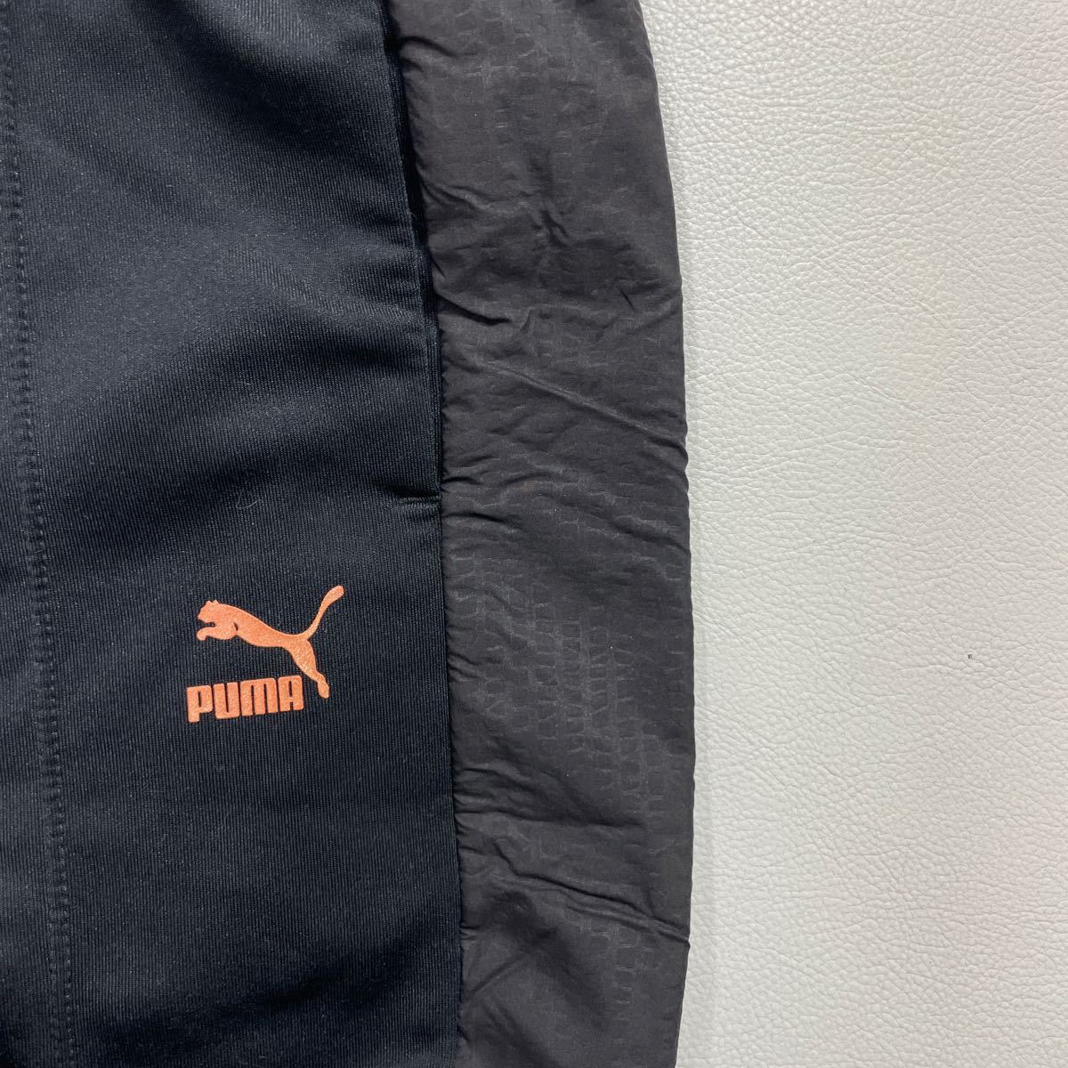 284 PUMA プーマ ストレッチ スウェット アンクル パンツ 裏地フリース ロゴプリント スポーツ トレーニング ブラック レディース 31203C_画像4