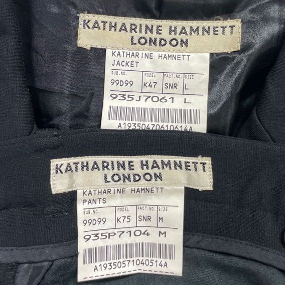 281 KATHARINE HAMNETT LONDON キャサリン ハムネット ロンドン ストレッチ スーツ セットアップ テーラードジャケット スラックス 31205B_画像8