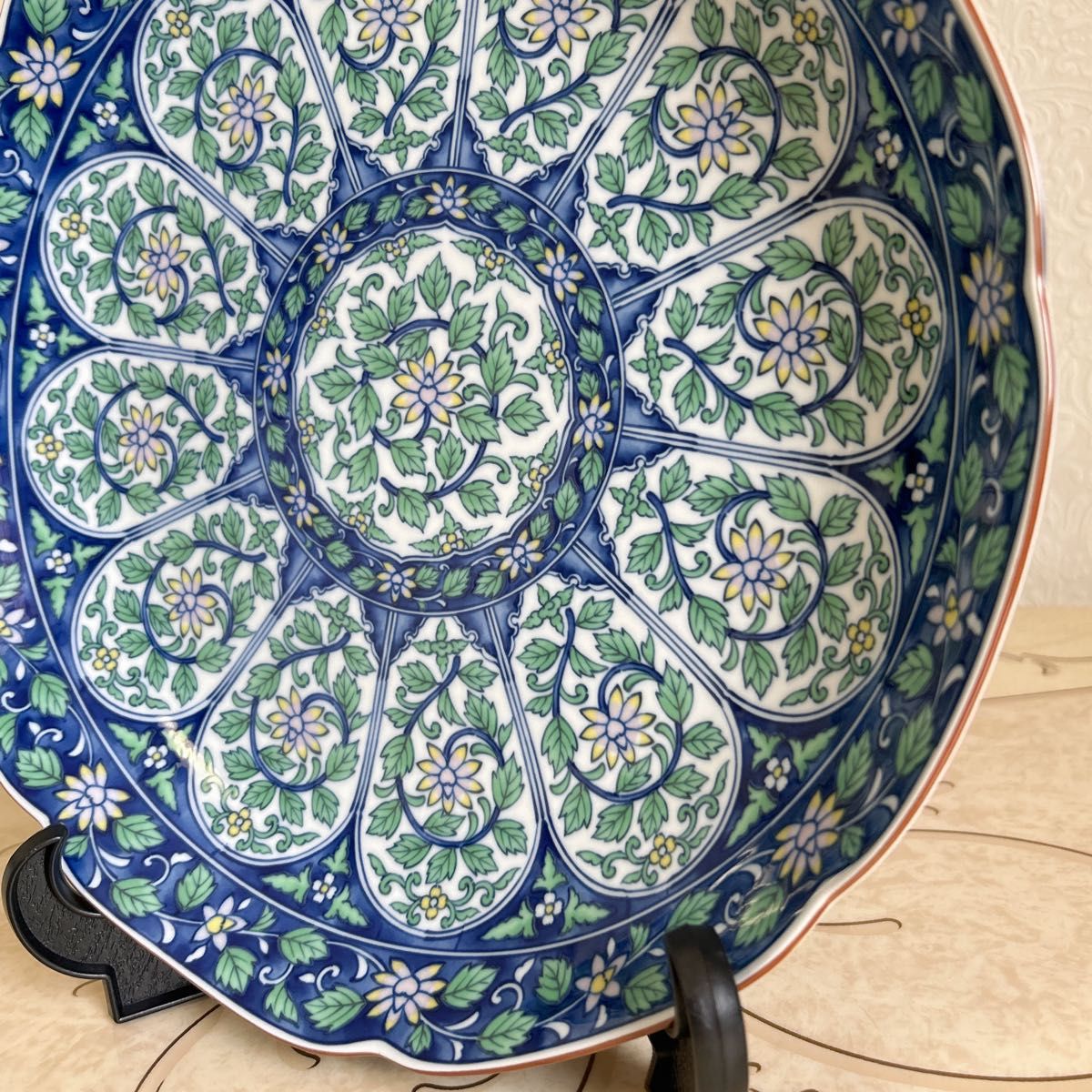 前畑陶器 庫山窯 花陽 大皿 盛皿 飾り皿 和食器 色絵 古伊万里 前畑陶器 庫山窯 花陽 大皿 盛皿 飾り皿 和食器 色絵 古伊万里