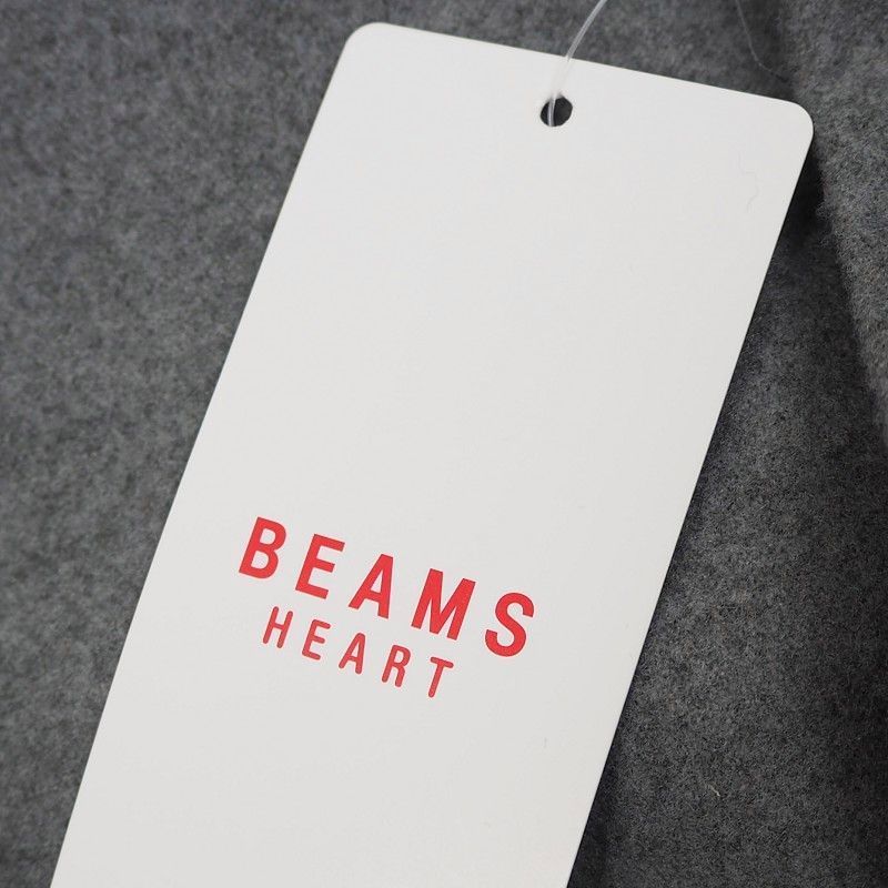 新品 ビームス メルトン ステンカラー コート メンズ ウールライク BEAMS HEART 秋冬 (サイズ:S) グレー_画像9