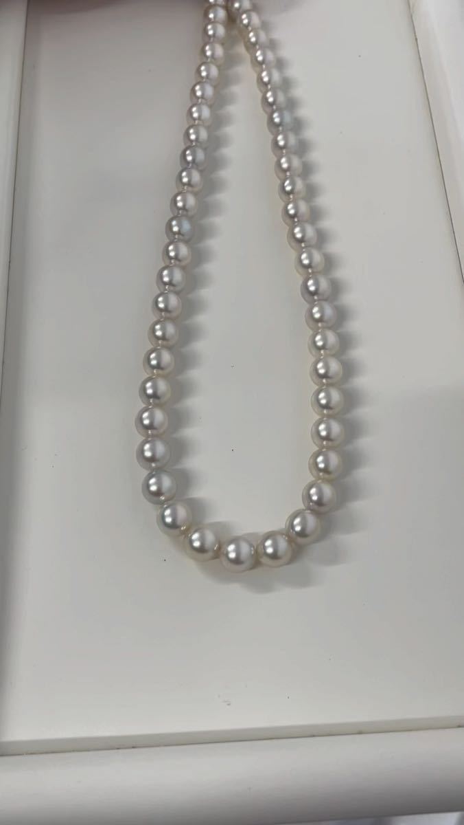 真珠科学研究所オーロラ真多麻　アコヤ真珠ネックレス　8.5-9mm_画像8