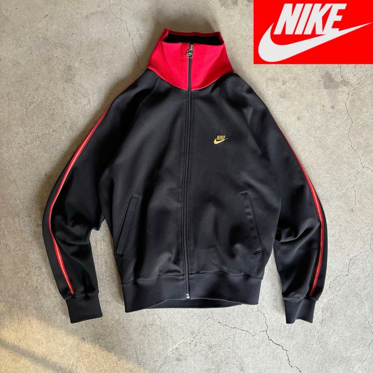 80s NIKE 日本製 トラックジャケット MADE IN JAPAN ナイキ ジャージ トラックトップ 黒