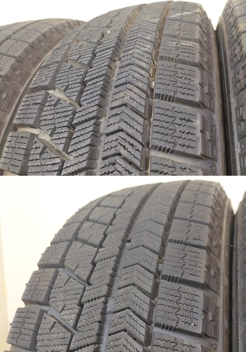 BRIDGESTONE ブリヂストン 155/65R13 73Q BLIZZAK VRX 冬タイヤ スタッドレスタイヤ 4本セット [ W2652 ] 【中古タイヤ】_画像4