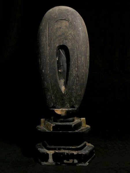 c1221 全長 50cm 古い木彫 仏教美術 金彩 阿弥陀如来立像 仏像 阿弥陀様_画像10