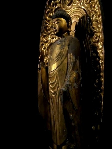 c1221 全長 50cm 古い木彫 仏教美術 金彩 阿弥陀如来立像 仏像 阿弥陀様_画像5