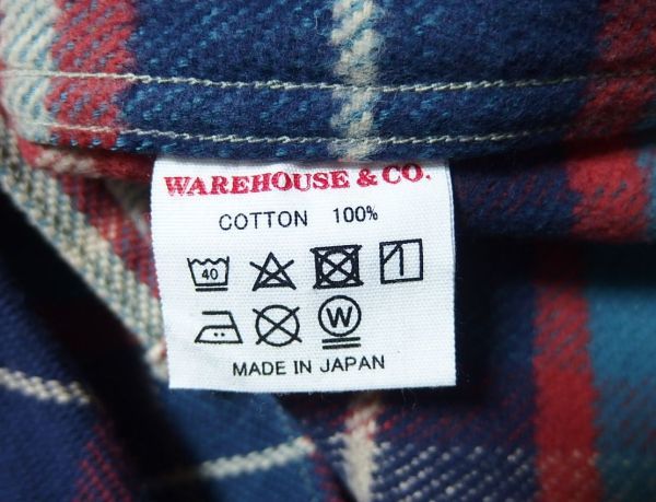 21AW WAREHOUSE ウエアハウス Lot 3104 FLANNEL SHIRTS F柄 チェック フランネル シャツ L 16-16.5_画像4