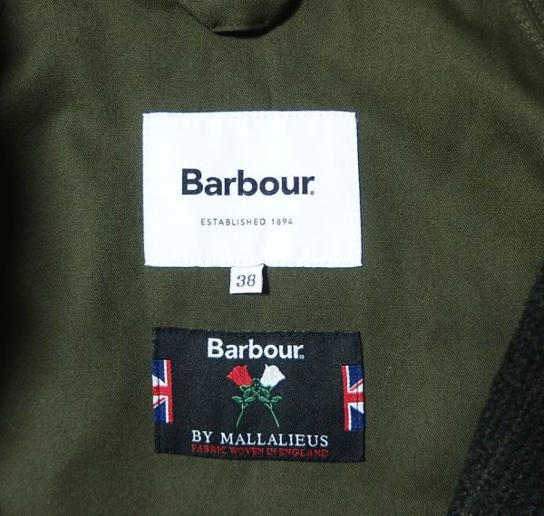 21AW BARBOUR バブアー OS BURGHLEY MALLALIEUS GLENCHECK オーバーサイズ バーレー コート 38_画像6