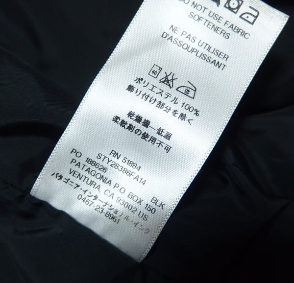 PATAGONIA パタゴニア STY28386FA14 マウンテン パーカー XS 黒_画像6