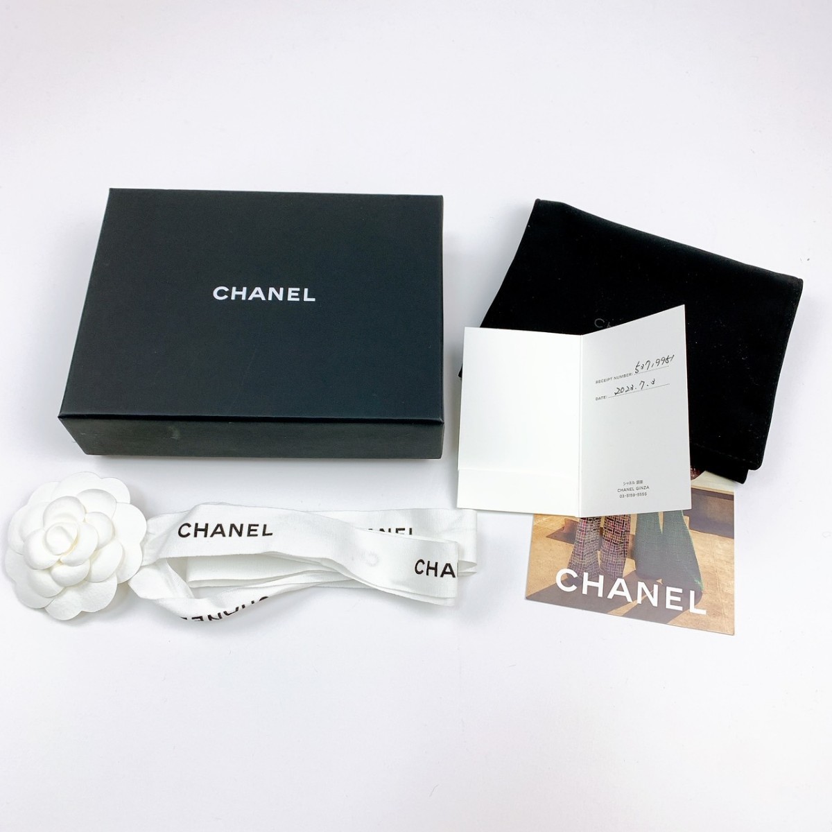 1円 シャネル ◆新品未使用 限定品◆ CHANEL スモールフラップウォレット 三つ折り財布 マトラッセ キャビアスキン ココマーク ストーン_画像10