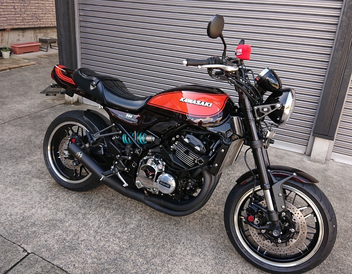 Z900RS 高品質Z2パターン張替え　ミシン縫い　前後あんこ抜きスタイル　前側T-NET衝撃吸収材埋め込み＋Ｚ２金具＋ロゴ入れ　限定受注_画像6