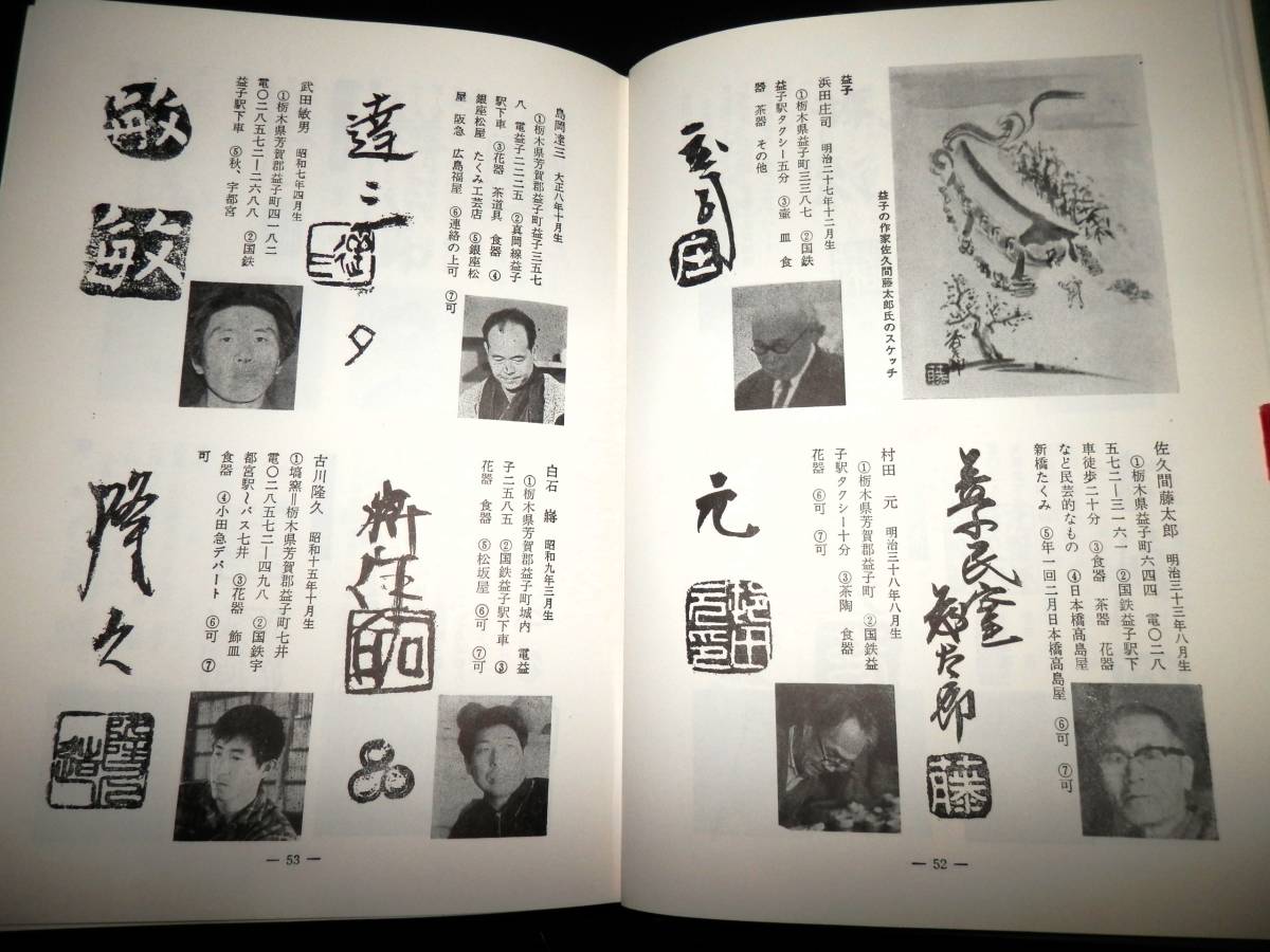 書籍/やきもの.作家名鑑/加藤唐九郎.荒川豊蔵.浜田庄司.月形那比古.藤原啓.三輪休雪/志野.備前.萩/茶碗.徳利/作品価格.一覧/陶印.裏銘/茶道_●浜田庄司／村田元／島岡達三／他！