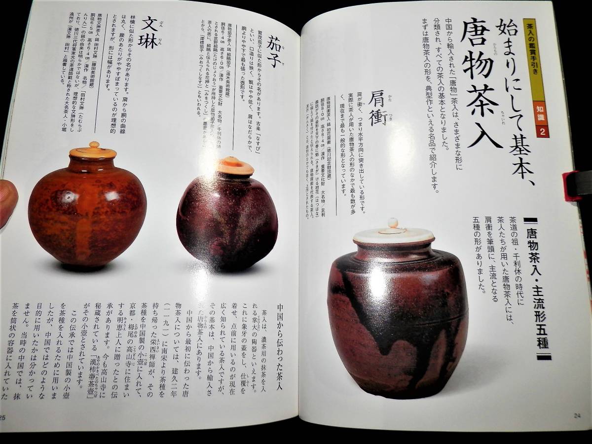 書籍/茶入.観賞手引-原寸大茶入で見る/唐物-肩衝.茄子.文琳.大海.尻膨/名品鑑賞/和物-千利休.遠州.織部/仕覆を誂える.北村徳斎帛紗店/茶道_●同ー唐物ー肩衝.茄子・文琳！