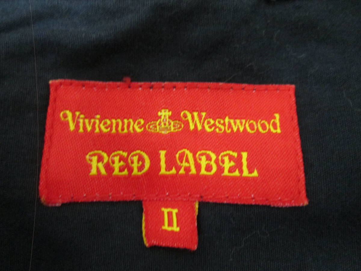 (99)♪Vivienne Westwood ヴィヴィアン ウエストウッド RED LABEL レッドラベル 長袖シャツ 胸ロゴ刺繍 サイズⅡ ネイビー_画像5