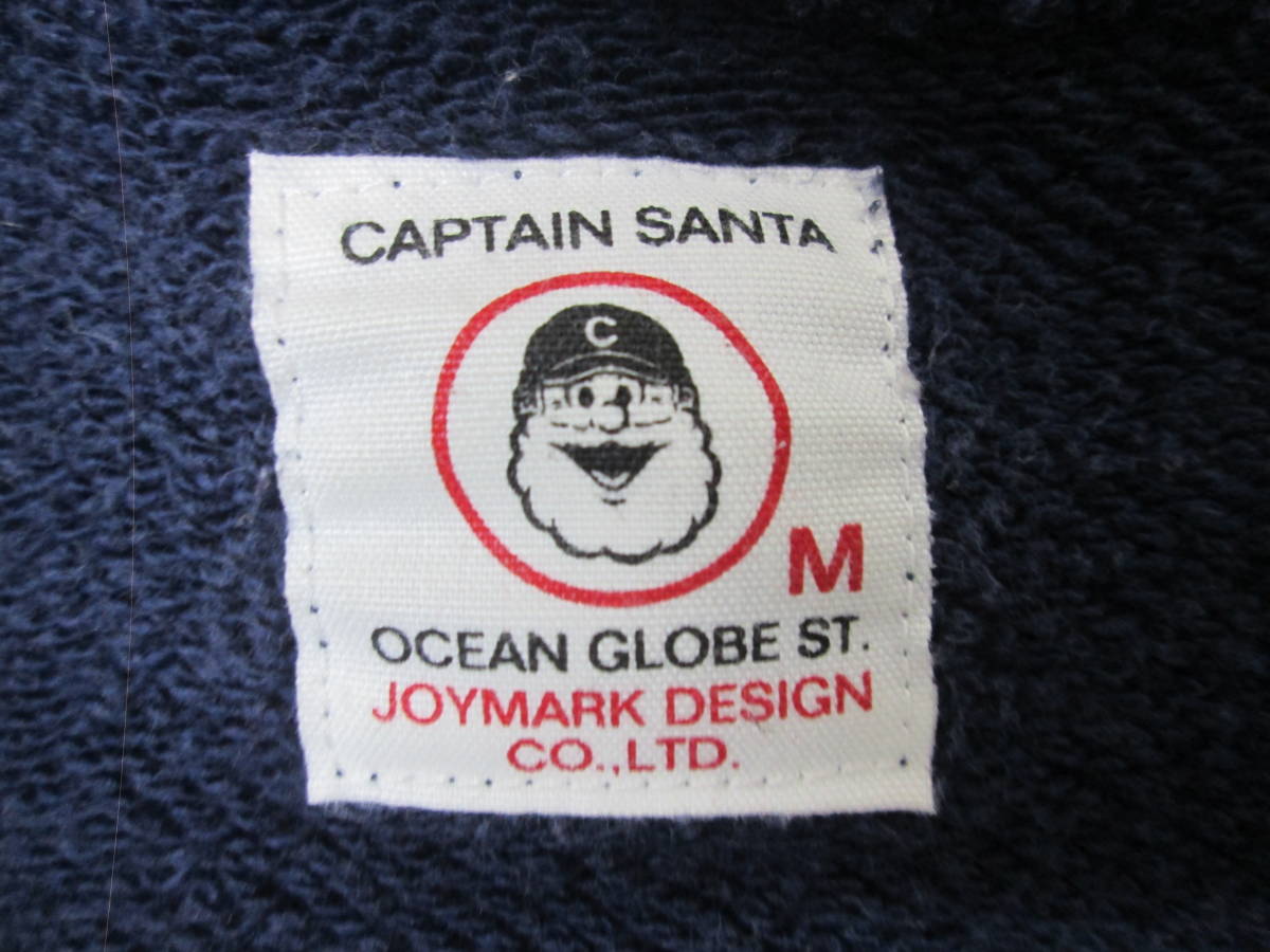 (1)!CAPTAIN SANTA Captain Santa men's blouson Zip up sweat Logo print size M navy 