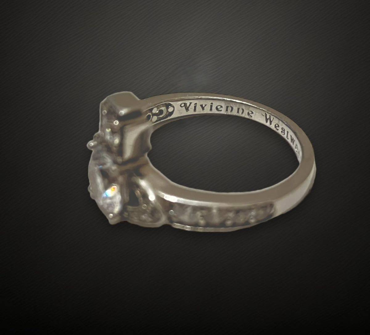 Vivienne Westwood 指輪 リング Ismene Orb Ring クリスタル オーブ SV925 XSサイズ アクセサリー シルバー キラキラ ラグジュアリーの画像9