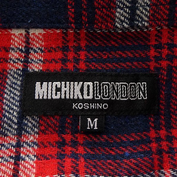 新品 ミチコロンドン 秋冬 チェック ビエラ シャツ M【ML85-0021_RED】 MICHIKO LONDON 起毛 長袖 ネルシャツ フランネル メンズ_画像10