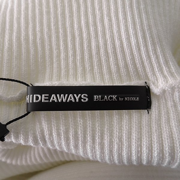 新品 ニコル HIDEAWAYS BLACK リブ編み タートルネック ニット セーター 54(XL以上) 白 【I48789】 NICOLE 秋冬 メンズ 大きいサイズ_画像7