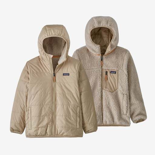 ★新品★　patagonia パタゴニア キッズ リバーシブル レディ フレディ フーディ Oar Tan ORTN XLサイズ　正規品_画像1