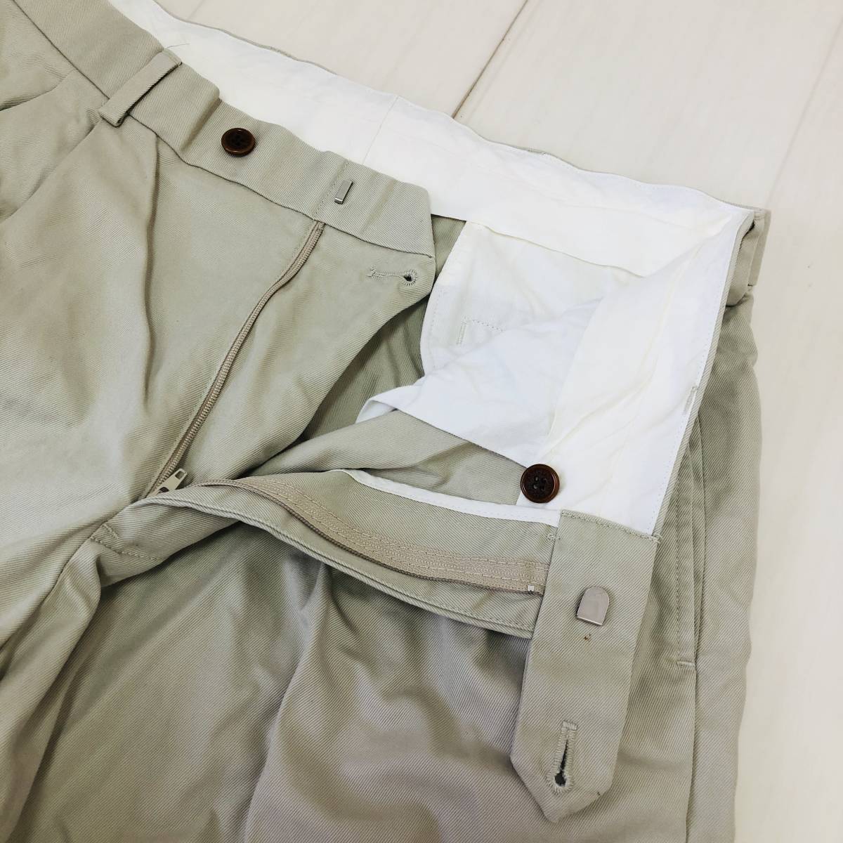 k2191 beautiful goods 346 BROOKS BROTHERS Brooks Brothers pants cotton 100% chinos W33 L30 beige Basic casual style 