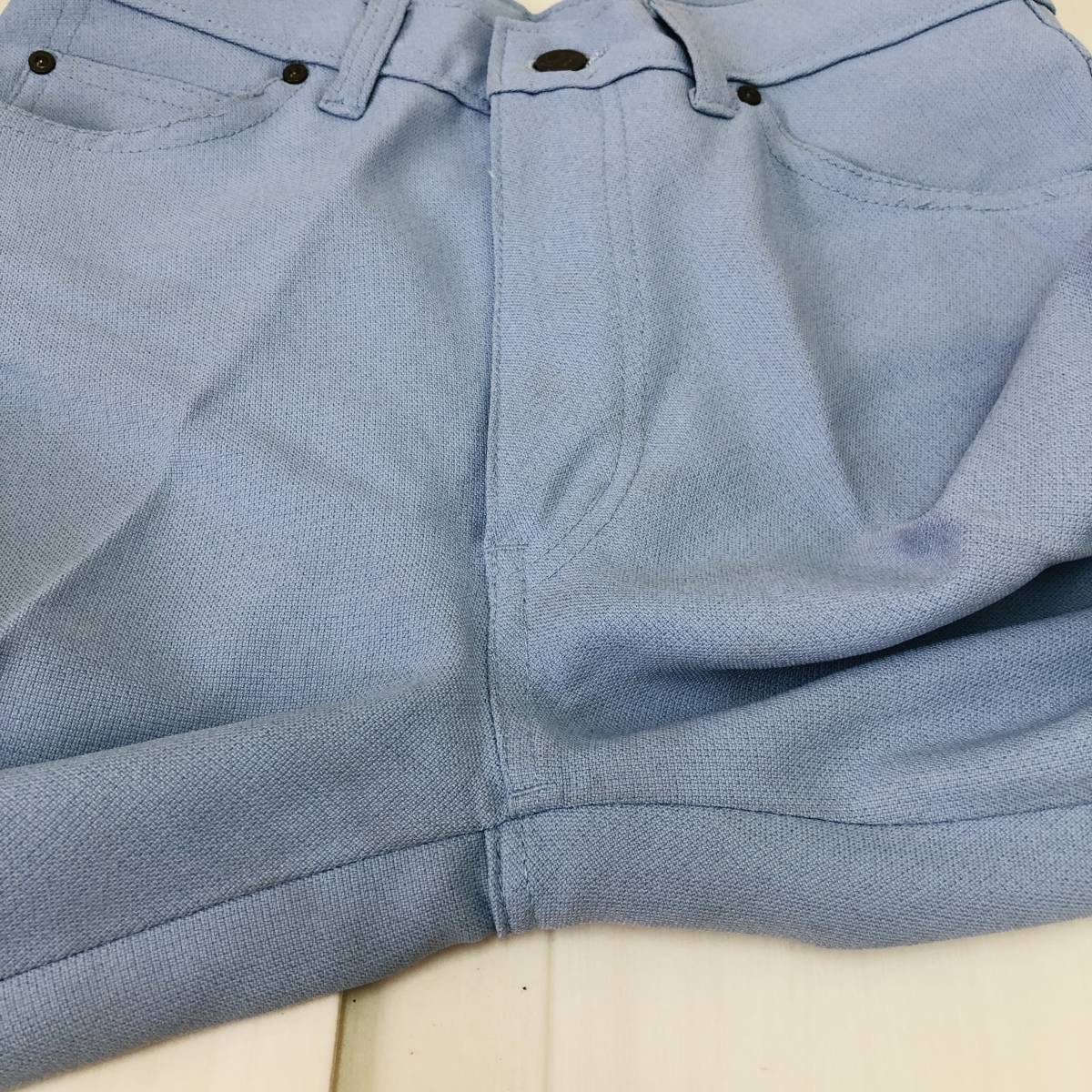 k2324 BeeBell ビーベル パンツ センタープレス ブーツカット ポケット 日本製 サイズ30 水色 無地 メンズ レトロヴィンテージスタイル _画像5
